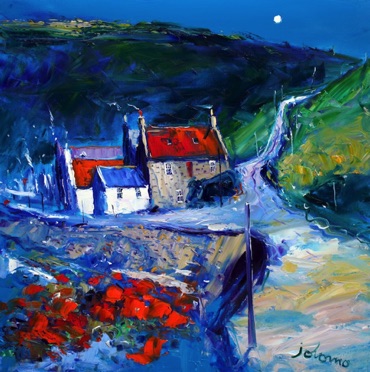The red rocks of Crovie 24x24   SOLD